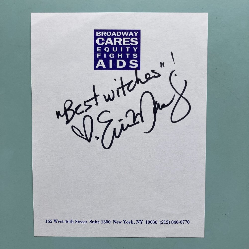 Erin Mackey Signed BCEFA Paper 4”X5” Broadway Glinda In Wicked / Anything Goes